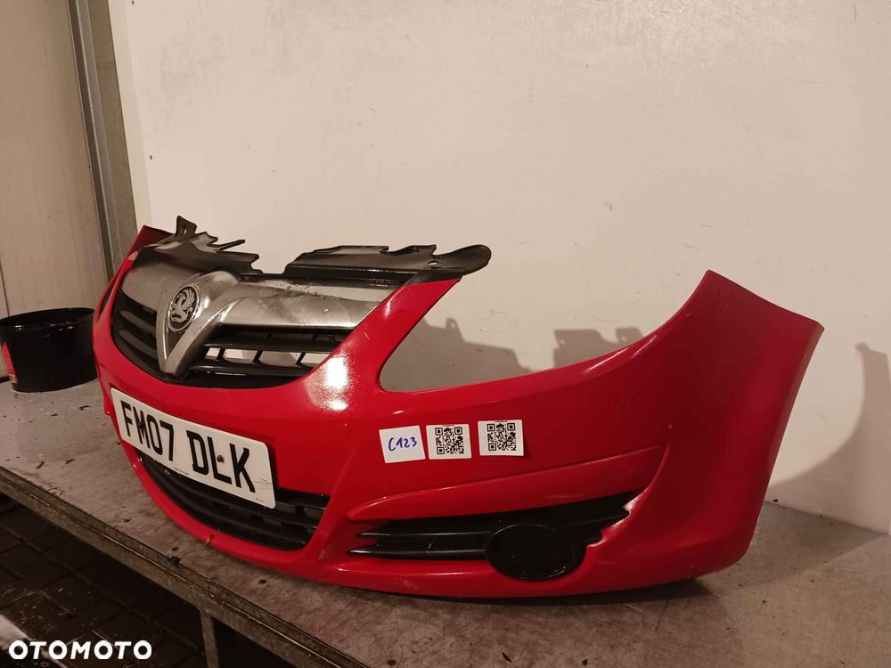 ^ ZDERZAK PRZÓD PRZEDNI OPEL CORSA D Z547 CZERWONY - 2