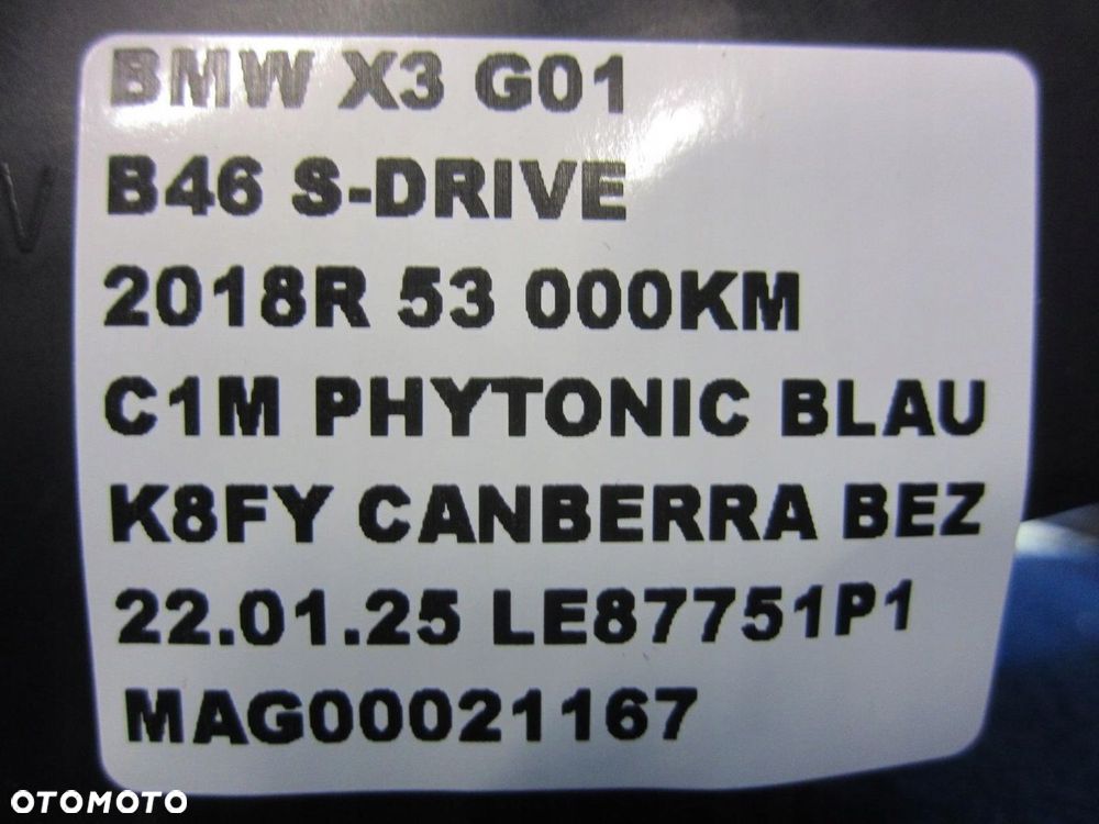 BMW X3 G01 G02 X4 PODUSZKA W FOTEL LEWA AIRBAG 7416265 USA 72127416265 - 5