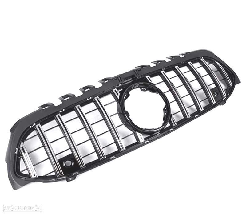 GRELHA FRONTAL MERCEDES CLASE A W177 V177 18-22 LOOK AMG GT PRETO CROMO - 3