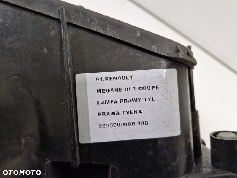 renault megane iii 3 coupe lampa prawy tył tylna prawa 265500008r - 8