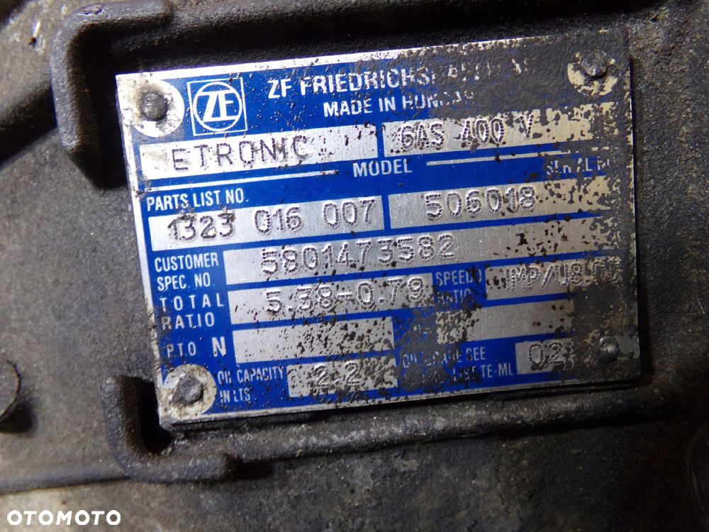 IVECO 2.3 HPI 14r skrzynia biegow AUT ETRONIC 6AS400V 1323016001 5801473582 - 15