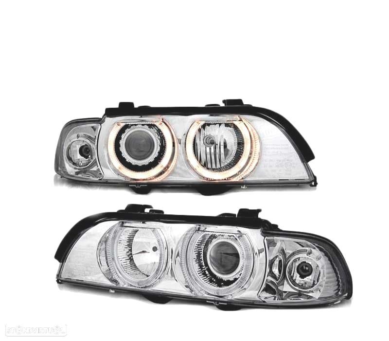 FARÓIS BMW E39 95-03 ANGEL EYES H7 H7 CROMADOS - 2