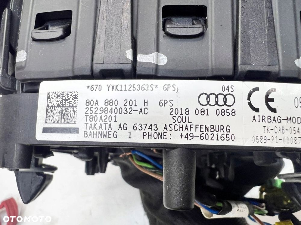 PODUSZKA POWIETRZNA KIEROWCY AUDI Q5 FY 80A880201H 6/PS WYSTRZELONA - 7