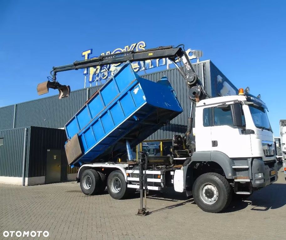 MAN TGS 26.400 6x6 – Wywrotka 3-stronna Meiller + Żuraw HIAB 166 E3 HIPRO – 429.222 km – Euro 4 - 29