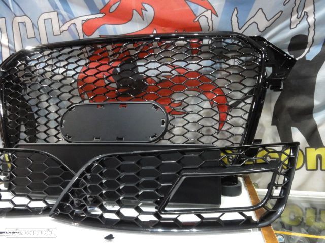 Grelha frontal + grelhas faróis nevoeiro Audi A4 B8 11-15 RS LOOK preto brilhante +suporte símbolo - 12