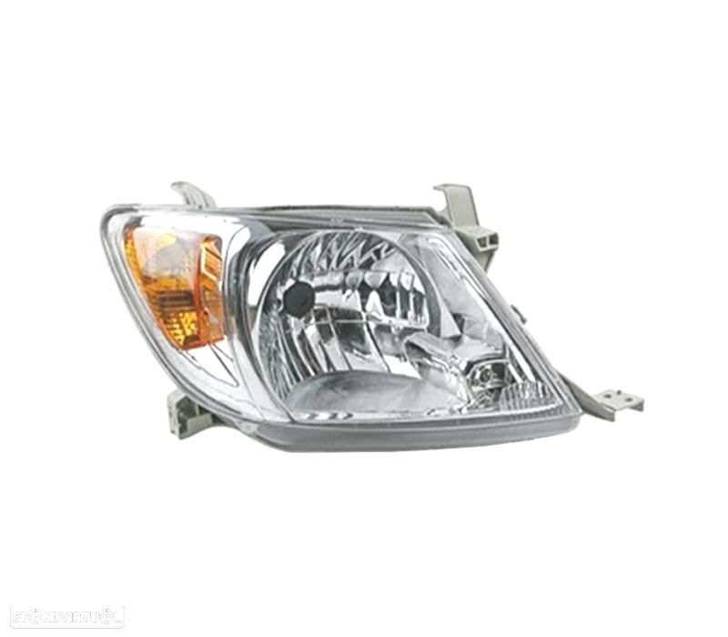 FAROL DIR PARA TOYOTA HILUX VIGO PICK-UP 05-11 FUNDO CROMADO - 1