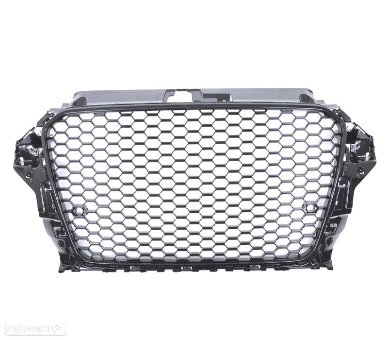 GRELHA AUDI A3 8V 12-16 LOOK RS3 PRETO BRILHANTE - 3