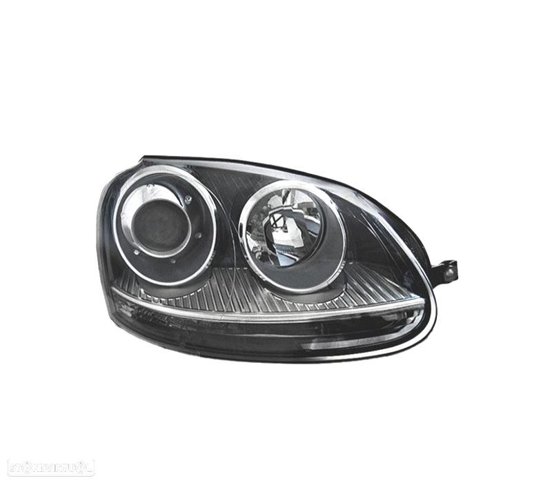 FAROL DIR XENON VOLKSWAGEN VW GOLF 5 GTI 03-08 LOOK GTI FUNDO PRETO - 1