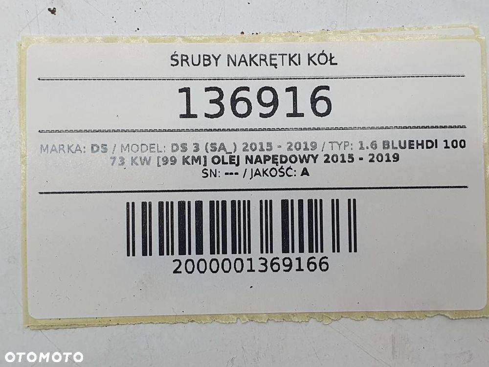 ŚRUBY NAKRĘTKI KÓŁ CITROEN DS3 KOMPLET M12X1.25 NASADKA 17MM - 4