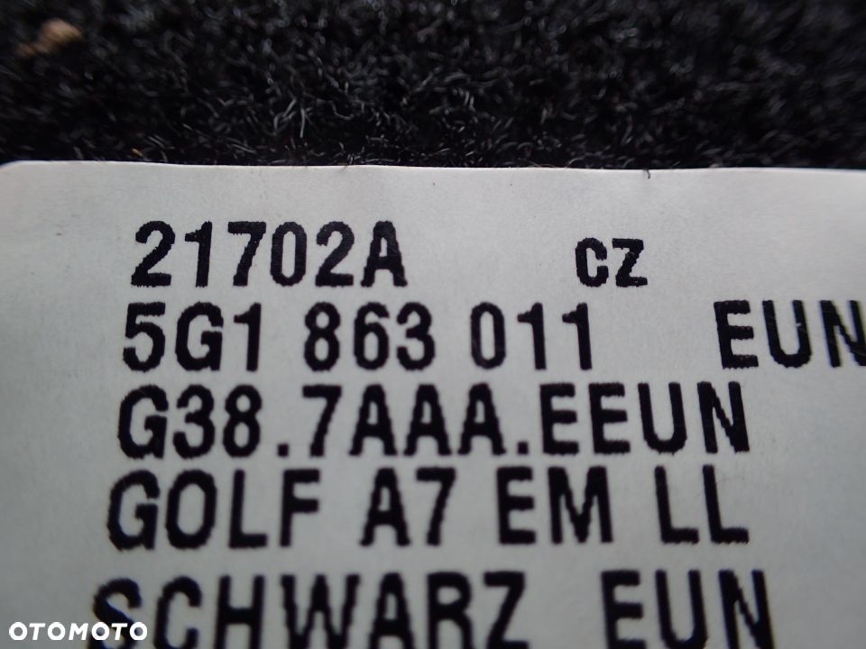 KOMPLET DYWANIKÓW VW GOLF VII 5G1863011 RADOM - 6