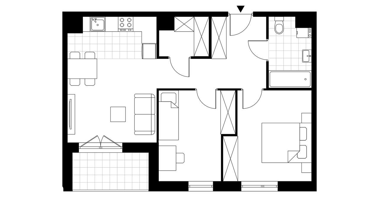 3-pokojowe mieszkanie 59m2 + loggia - Pełny obrazek: 3/23