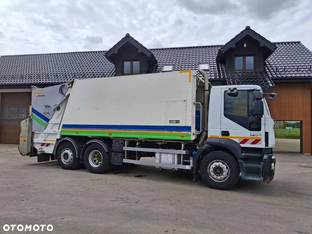Iveco Stralis 360 Euro 6 Śmieciarka Dwukomorowa FAUN SL5 TR2L 2015 Rok Segregacja Odpady 3 Osie Tył Na Poduszkach - 11