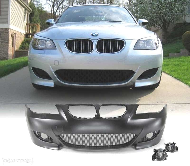 PÁRA-CHOQUES FRONTAL BMW E60 E61 03-07 SEM PDC LOOK M5 + FARÓIS NEVOEIRO - 1