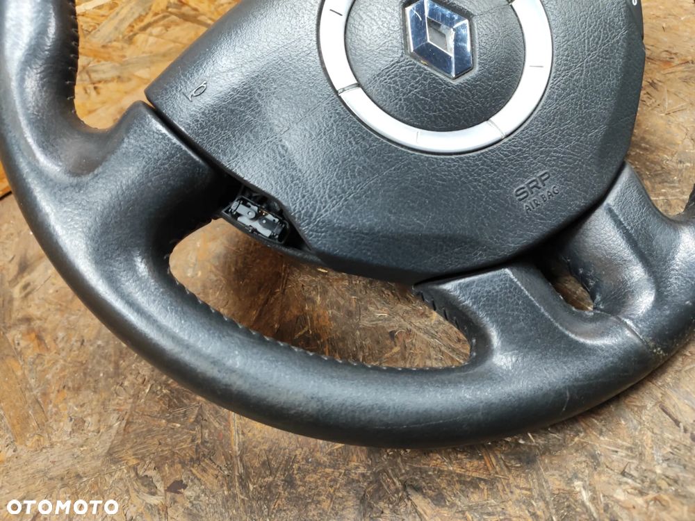 kierownica z poduszką SKÓRA airbag CZARNA do Renault laguna II 01-07r - 2