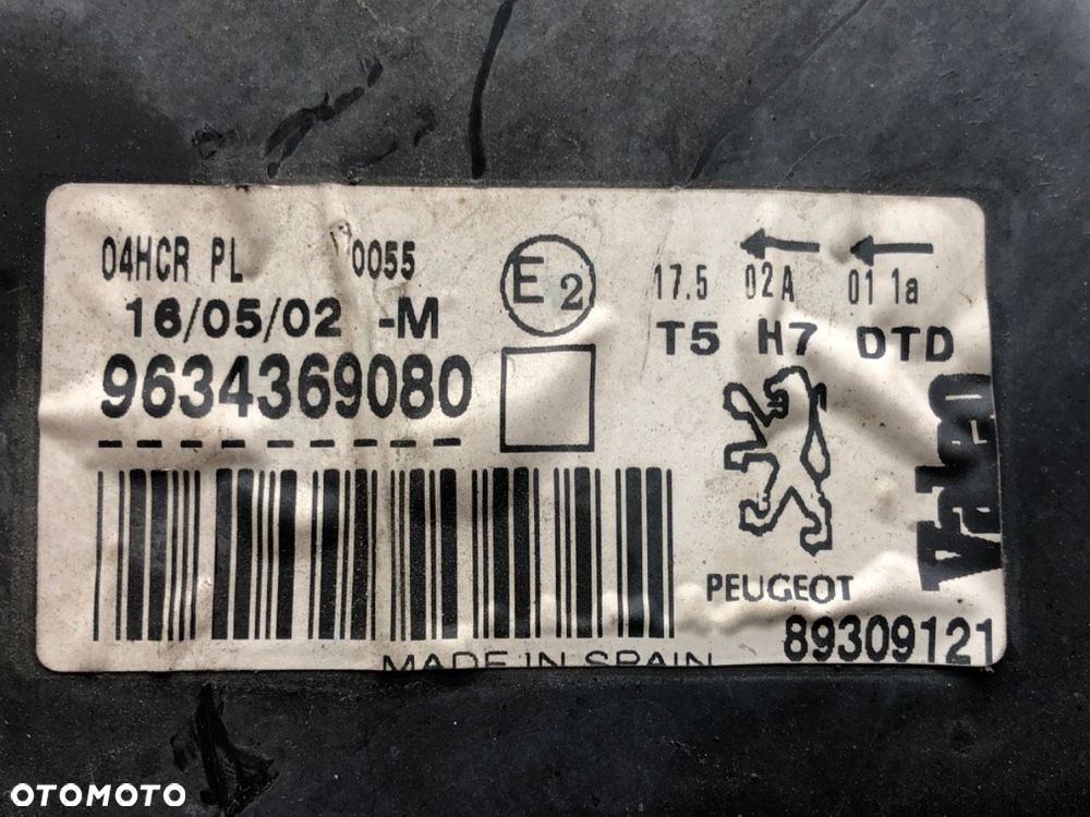 REFLEKTOR PRAWY PRZÓD  PEUGEOT 307 (3A/C) 2000 - 2012 2.0 HDi 90 66 kW [90 KM] olej napędowy 2000 - 5