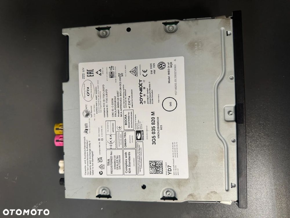 VW Skoda Audi stacja multimedialna jednostka nawigacji 3G5035820M - 2