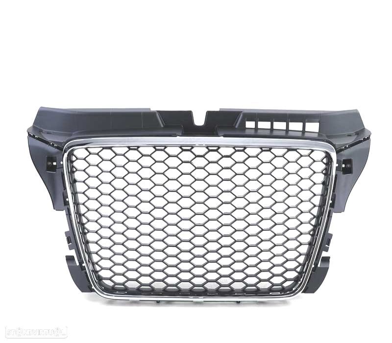 GRELHA AUDI A3 8P 08-12 PRETO CROMADO LOOK RS3 - 2