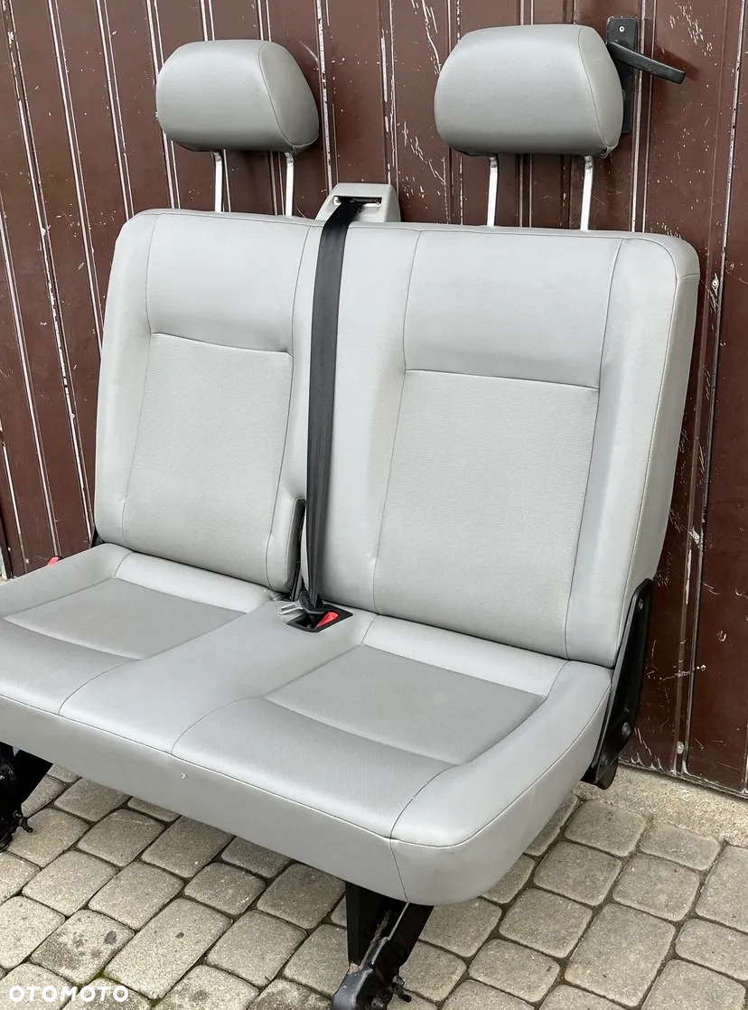 FOTEL KANAPA DWÓJKA 2 II DRUGI RZĄD ŚRODKOWY SKAJA SKÓRA ISOFIX VW T5 LIFT T6 CARAVELLE TRANSPORTER EU - 6