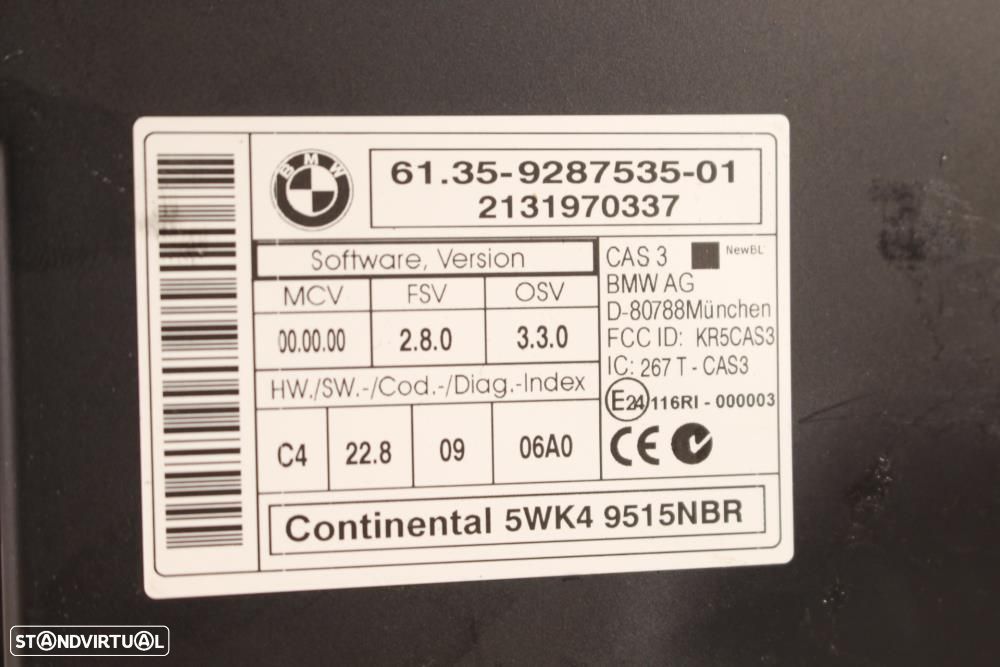 Módulo Eletrónico Bmw X1 (E84)  61359287535 / 9287535 / 5Wk49515nbr - 7