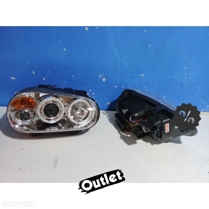 R010435C1 FARÓIS FRONTAIS VOLKSWAGEN VW GOLF IV 98-02 FUNDO CROMADO - 5