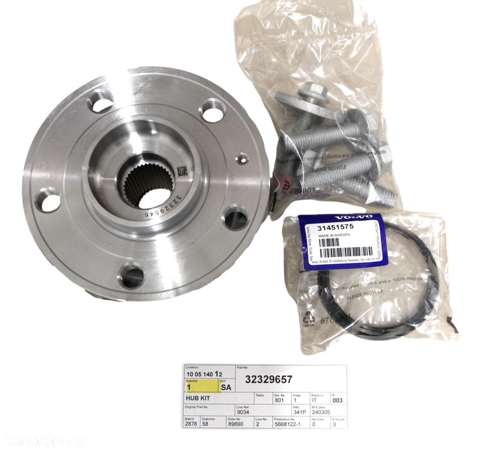 VOLVO XC40 piasta przod lozysko kola zawieszenie przednie lewe prawe OE - 2