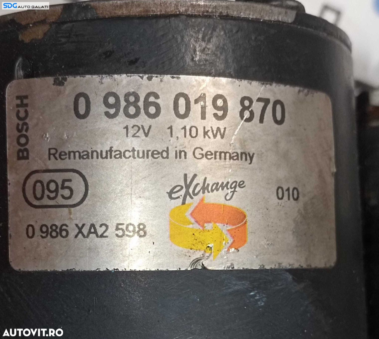 Electromotor cu 9 Dinti Caneluri Saab 93 9-3 1.8 2004 - 2015 Cod 0986019870 1005831153 [M3430] - 2