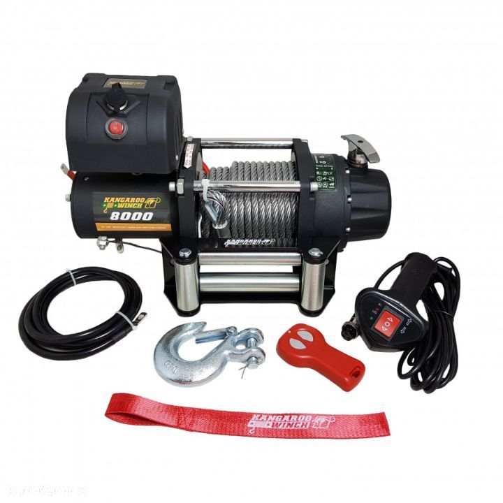 Wyciągarka Elektryczna Kangaroowinch K8000E 12V Z Liną Stalową - 1