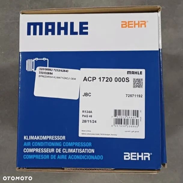 Sprężarka do Klimatyzacji  JCB 3CX 4CX 7232/42840 332/D2884 320/08562 - 7