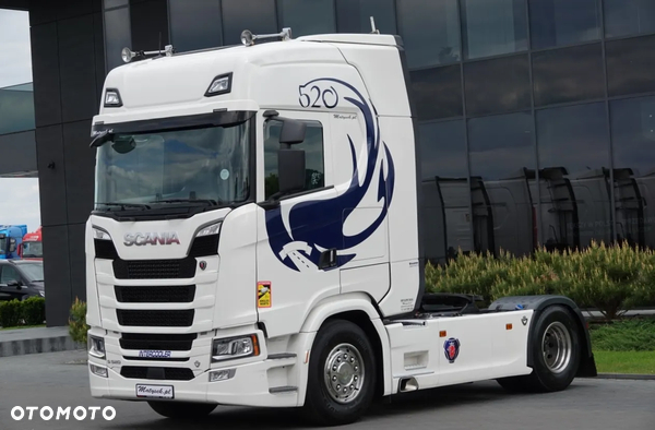 Scania S 520 / V8 / RETARDER / KLIMA POSTOJOWA  /  CAŁA NA PODUSZKACH  / OPONY 100% / SKÓRY / PO KONTRAKCIE SERWISOWYM