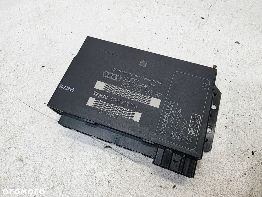 MODUŁ STEROWNIK KOMFORTU AUDI A4 B6 B7 8E0959433BP - 2