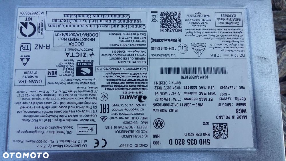 MULTIMEDIA CZYTNIK VW GOLF VIII MIB3 5H0035820D - 4
