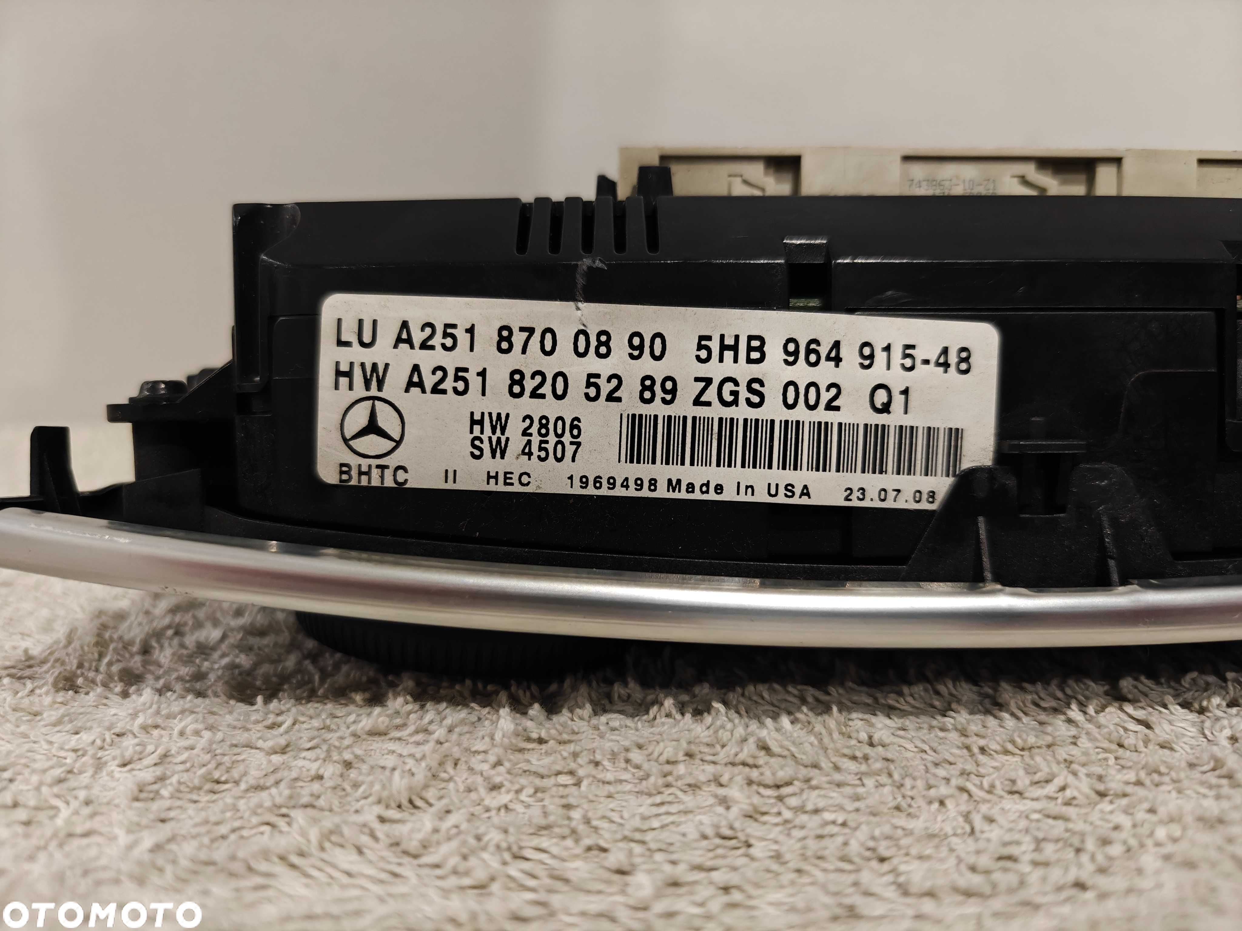 Panel Klimatyzacji Mercedes ML W164 Oryginał EUROPA - 6