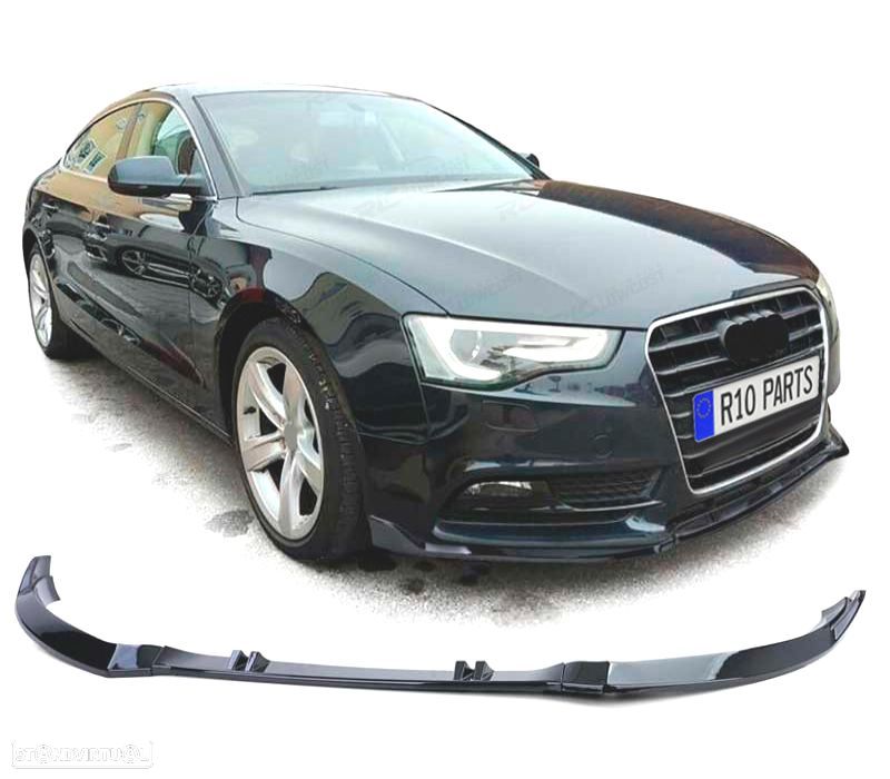 SPOILER LIP AUDI A5 8T 8F 11-17 PRETO BRILHANTE - 1