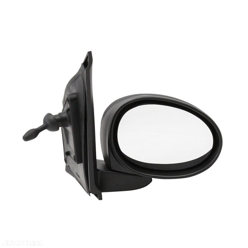 Oglinda exterioara Citroen C1 (Pm/Pn), 09.2005-08.2014, Peugeot 107 (P), 09.2005-08.2014, Toyota Aygo (Ab1), 09.2005-12.2014, Dreapta, Crom, manuala, prin cablu, Fara incalzire, carcasa neagra - 1