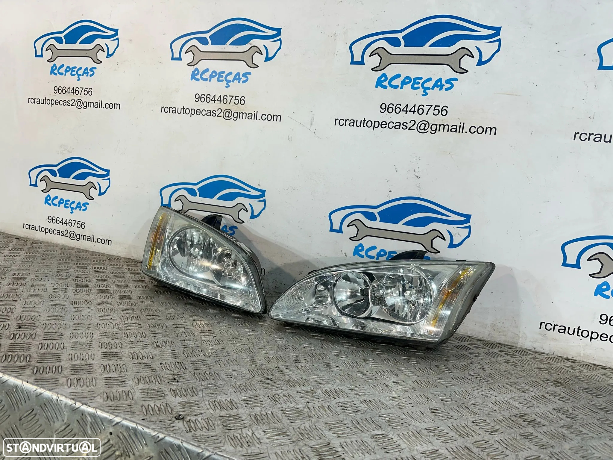 .Conjunto Oticas Farois Frente Frontal Esquerda Direita Ford Focus 2 Mk2 Fase 1 4M51-13W030-BC 4M51-13W030-BC - 5