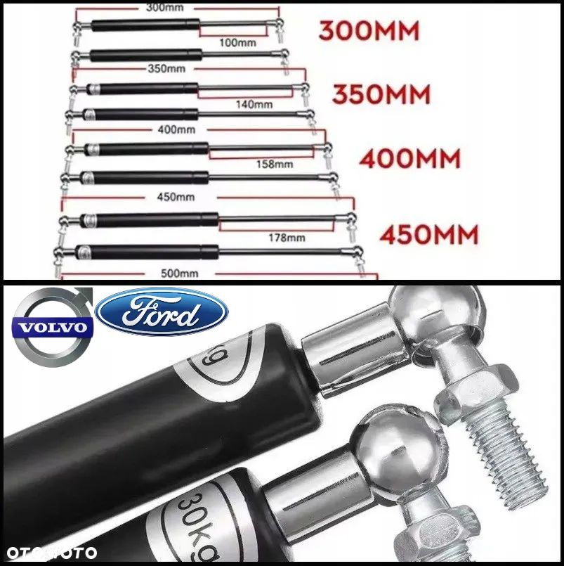 VOLVO FORD SIŁOWNIKI MASKI PRZÓD, KLAPY TYŁ HB SEDAN KOMBI + TIR - 1
