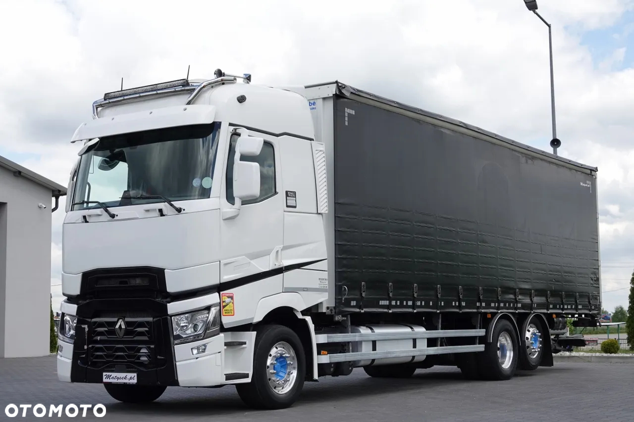 Renault T 440 / 6X2 / SOLÓWKA / FIRANKA 9.5 M / KLIMA POSTOJOWA  / WINDA / ALUFELGI / OŚ PODNOSZONA / PO KONTRAKCIE SERWISOWYM - 2