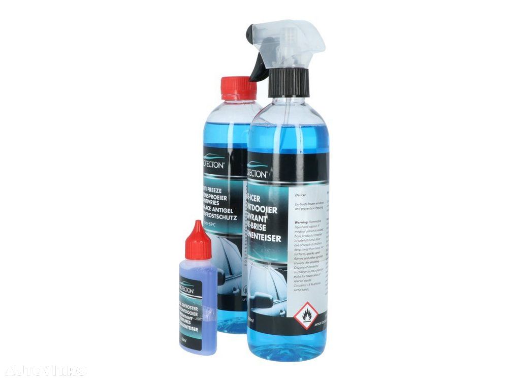 Set de Iarna Protecton 3 Piese - Esentiale pentru Iarna - Spray Dezghetare, Dezghetator yale si parbrizol - 3