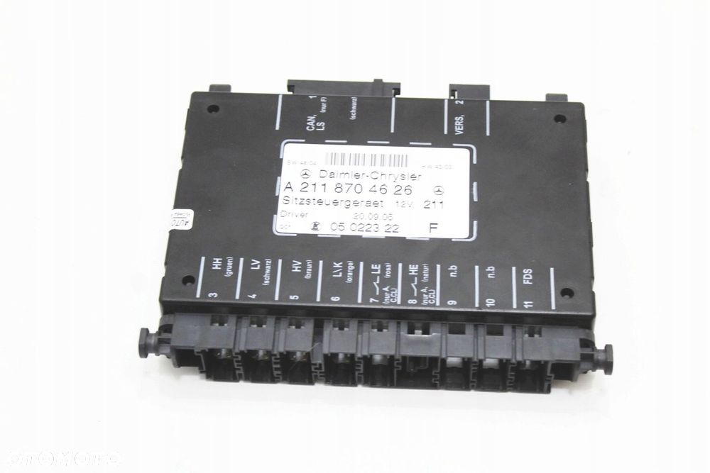 Moduł fotela lewego sterownik OE Mercedes CLK W209 C209 Lift A2118704626 - 2