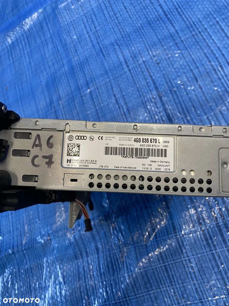 TUNER RADIO CZYTNIK NAWIGACJI MMI 3G+SIM AUDI A6 C7 4G0035670L ORYGINAŁ - 8