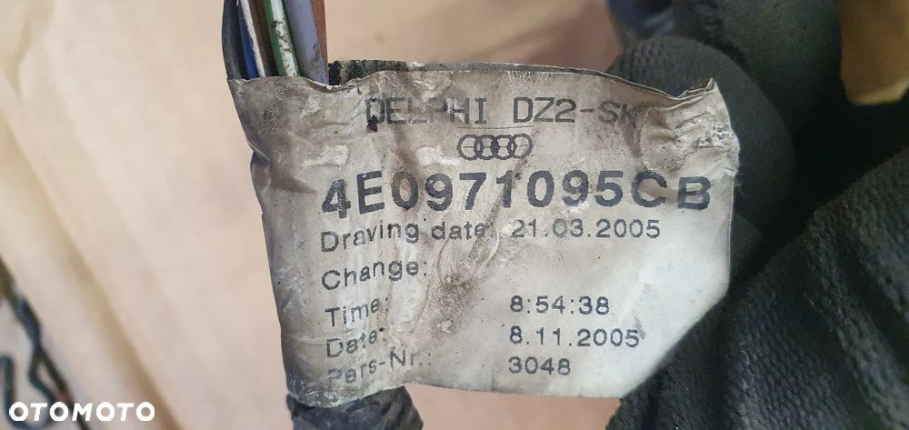 Wiązka instalacja czujników PDC zderzaka przód Audi A8 D3 Lift 4E0971095CB - 9