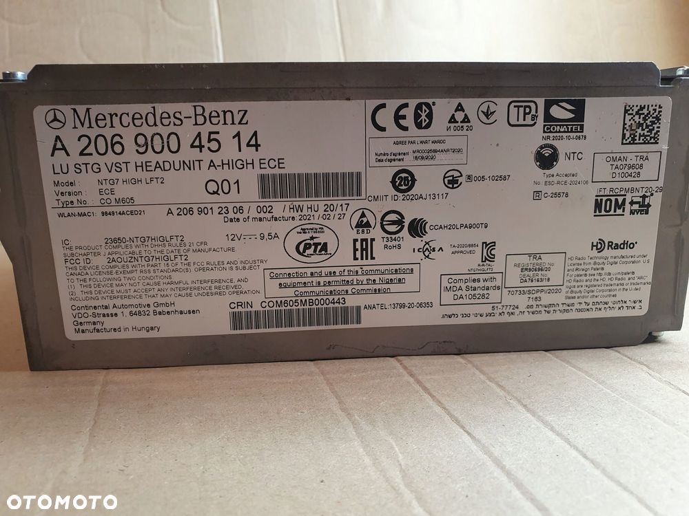MERCEDES C KLASA W206 MODUŁ NAWIGACJI A2069004514 A 206 900 45 14 - 5