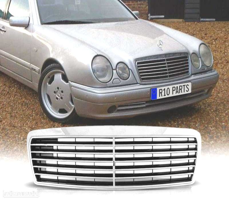 GRELHA FRONTAL MERCEDES W210 95-98 CROMADO - 1