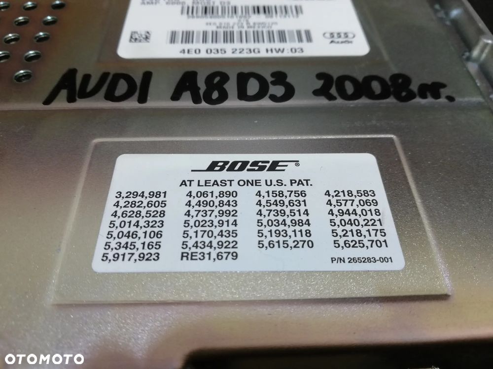 WZMACNIACZ BOSE AUDI S8 A8 D3 4E0035223G - 4