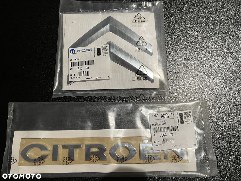 CITROEN BERLINGO EMBLEMAT LOGO NAPIS KLAPA TYŁ 866602, 7810V8 ORGINAŁ NOWY - 2