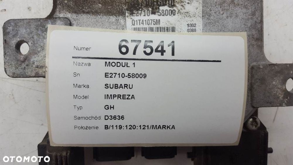 MODUŁ STEROWNIK WSPOMAGANIA SUBARU IMPREZA III GH E2710-58009 - 2