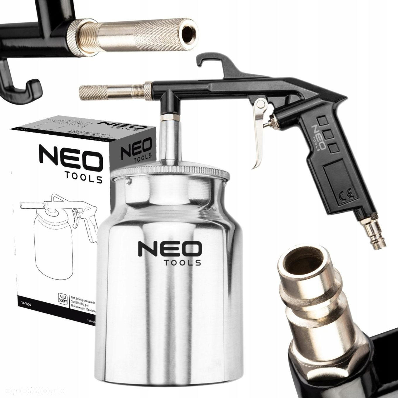 NEO PNEUM. PISTOLET DO PIASKOWANIA PIASKARKA DOLNY ZBIORNIK 0,75L 14-724 - 11
