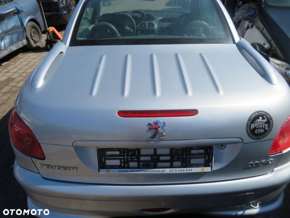 KLAPA BAGAŻNIKA TYLNA 206 CC CABRIO EZR SREBRNY PEUGEOT 2003-2009 - 1