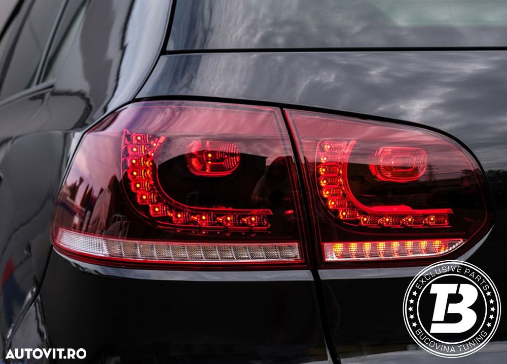 Stopuri Full LED compatibile cu VW Golf 6 VI R20 Cherry Red Design - 20