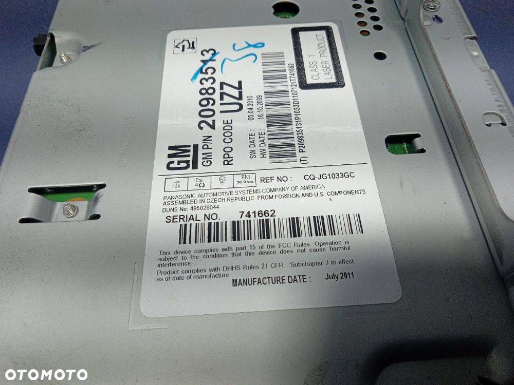 OPEL ASTRA IV J 09- RADIO I NAWIGACJA 20983513 - 8